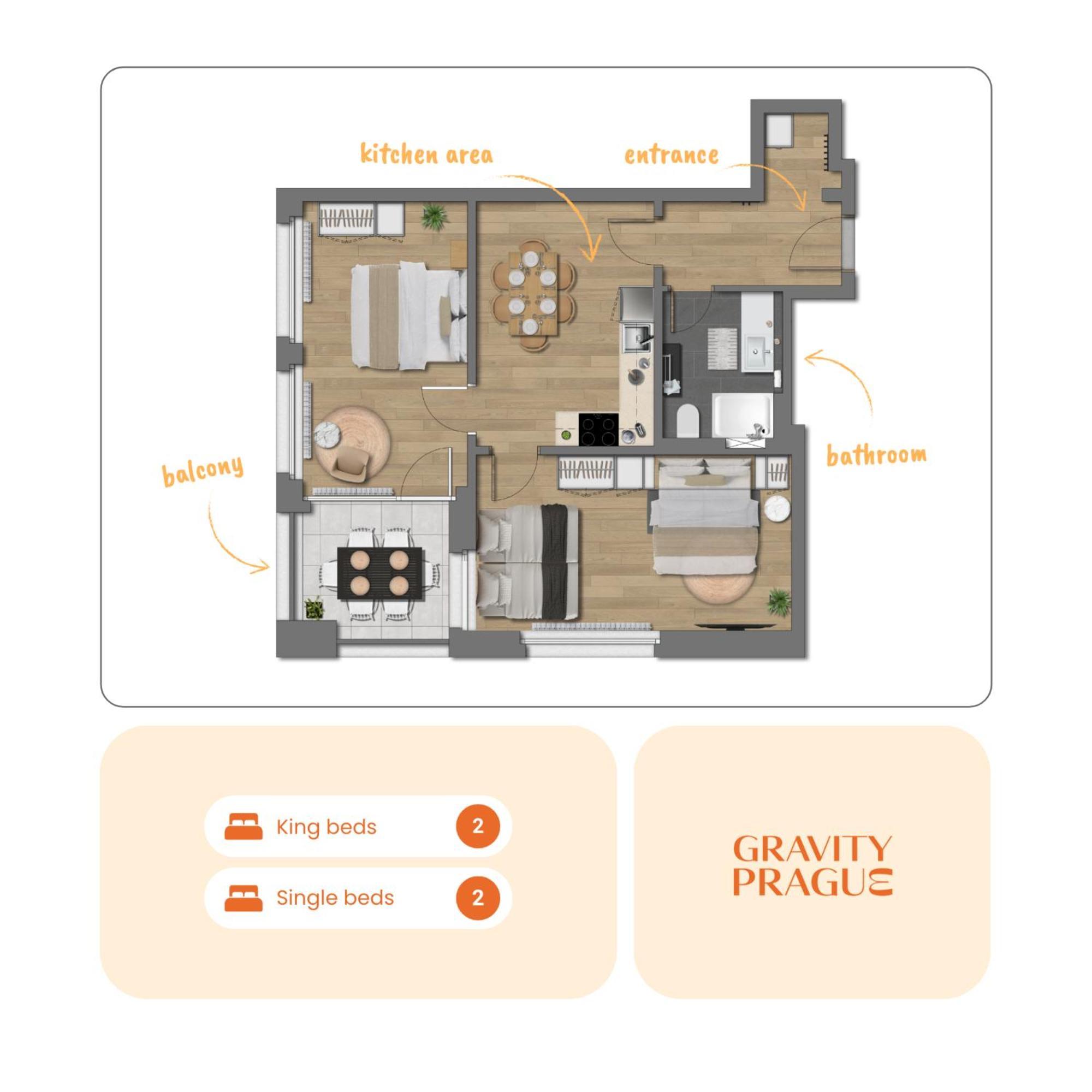 Apartamento Bright 2Br - 8Th Floor, Balcony, Free Parking - By Gravity Praga Exterior foto